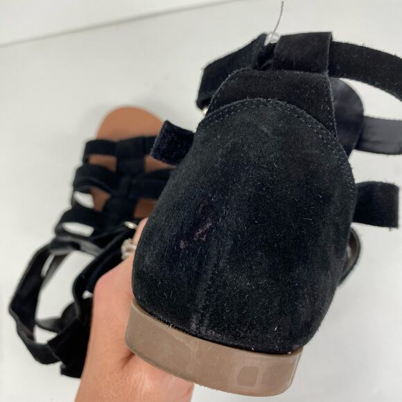 Steve Madden Gali Sandals Black Leather Open Toe Casual Gladiator Womens 8M - Picture 11 of 14